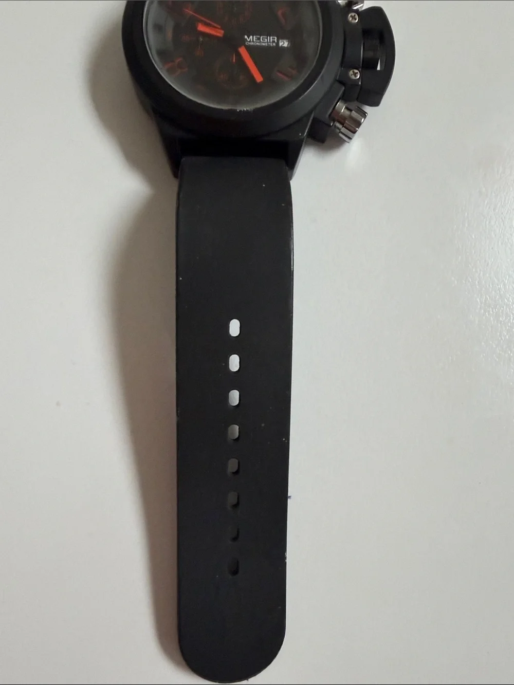 MEGIA Black and Orange Men's Watch needs battery